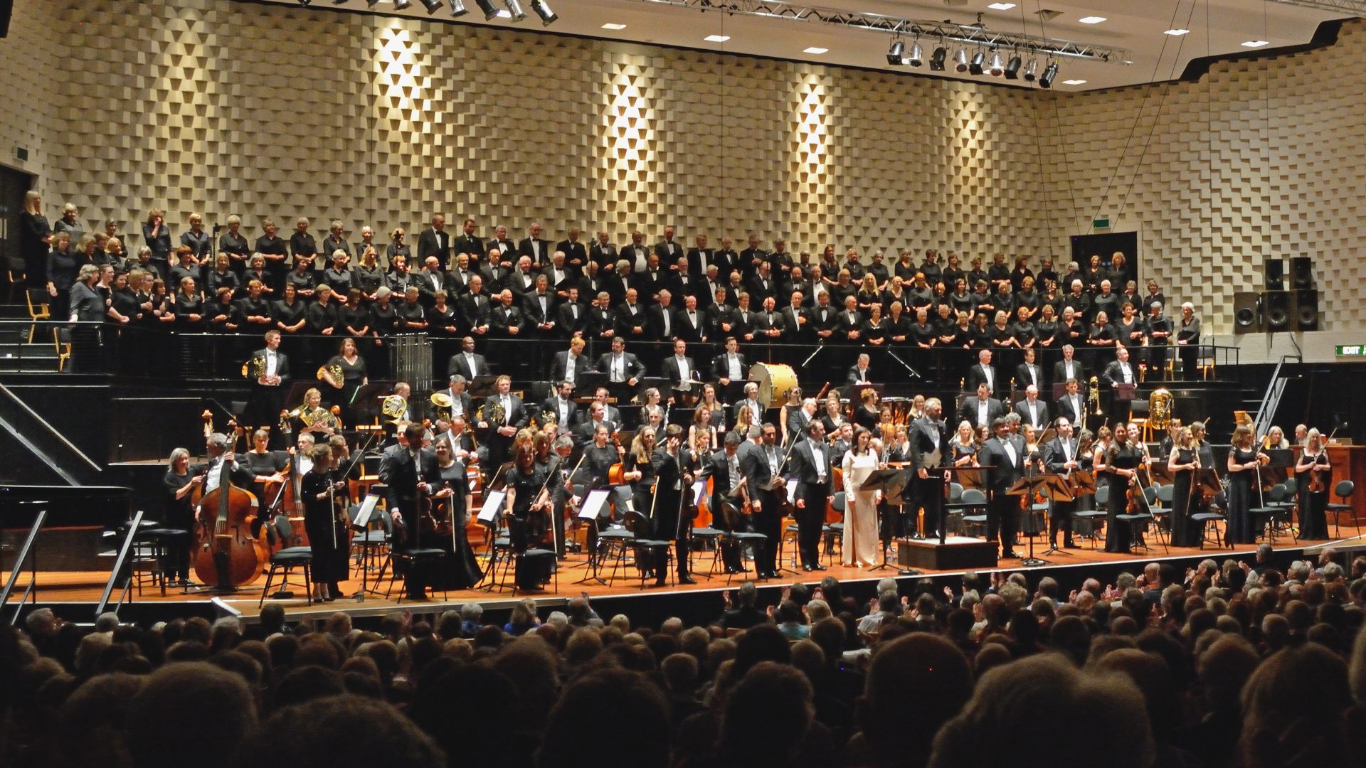 the BSO and BSC standing up after a concert at Lighthouse, Poole.