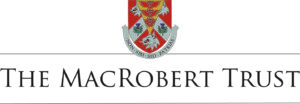 The MacRobert Trust logo including a red shield at the top with the text underneath in Times new roman capital letters