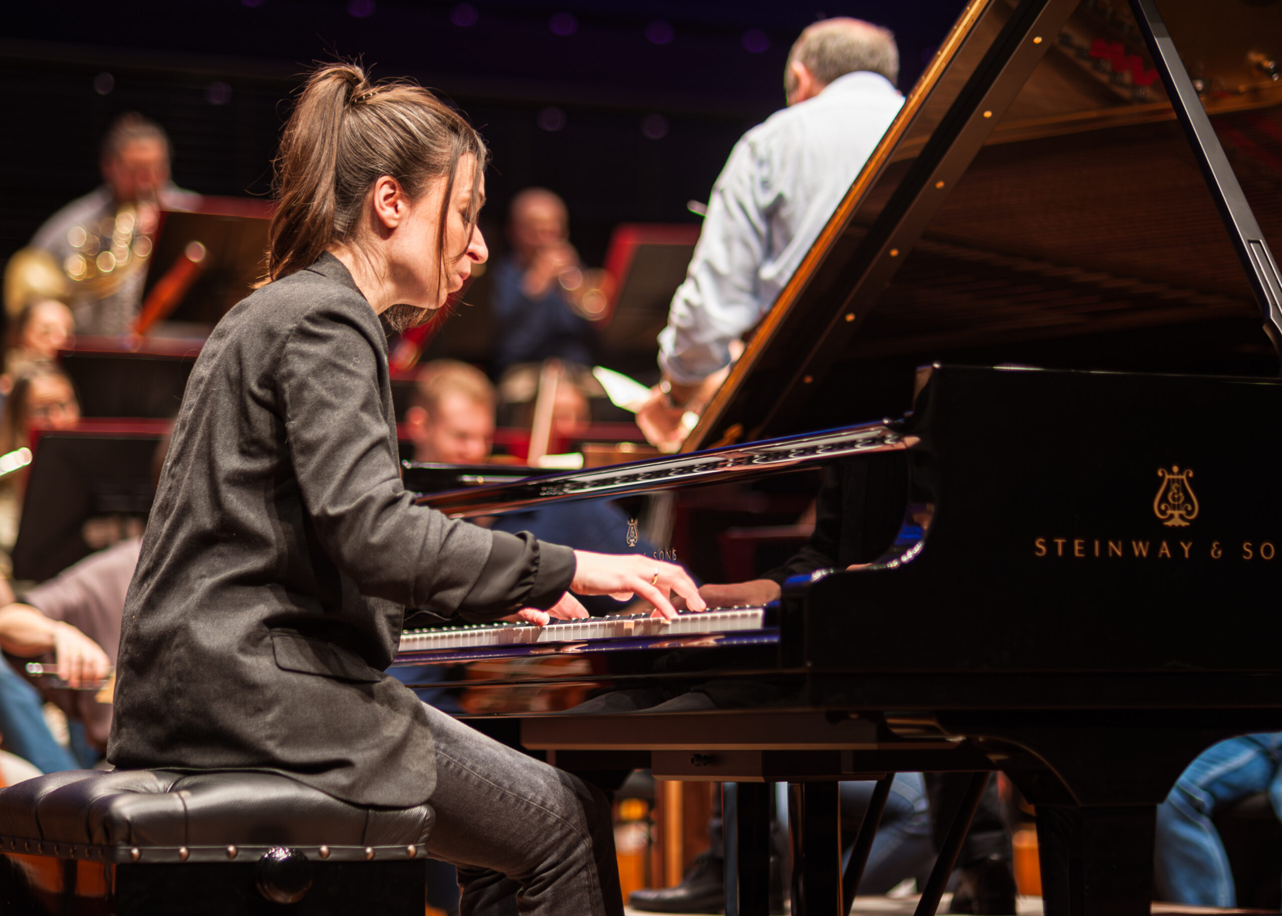 pianist Julianna Avdeeva rehearses with the BSO
