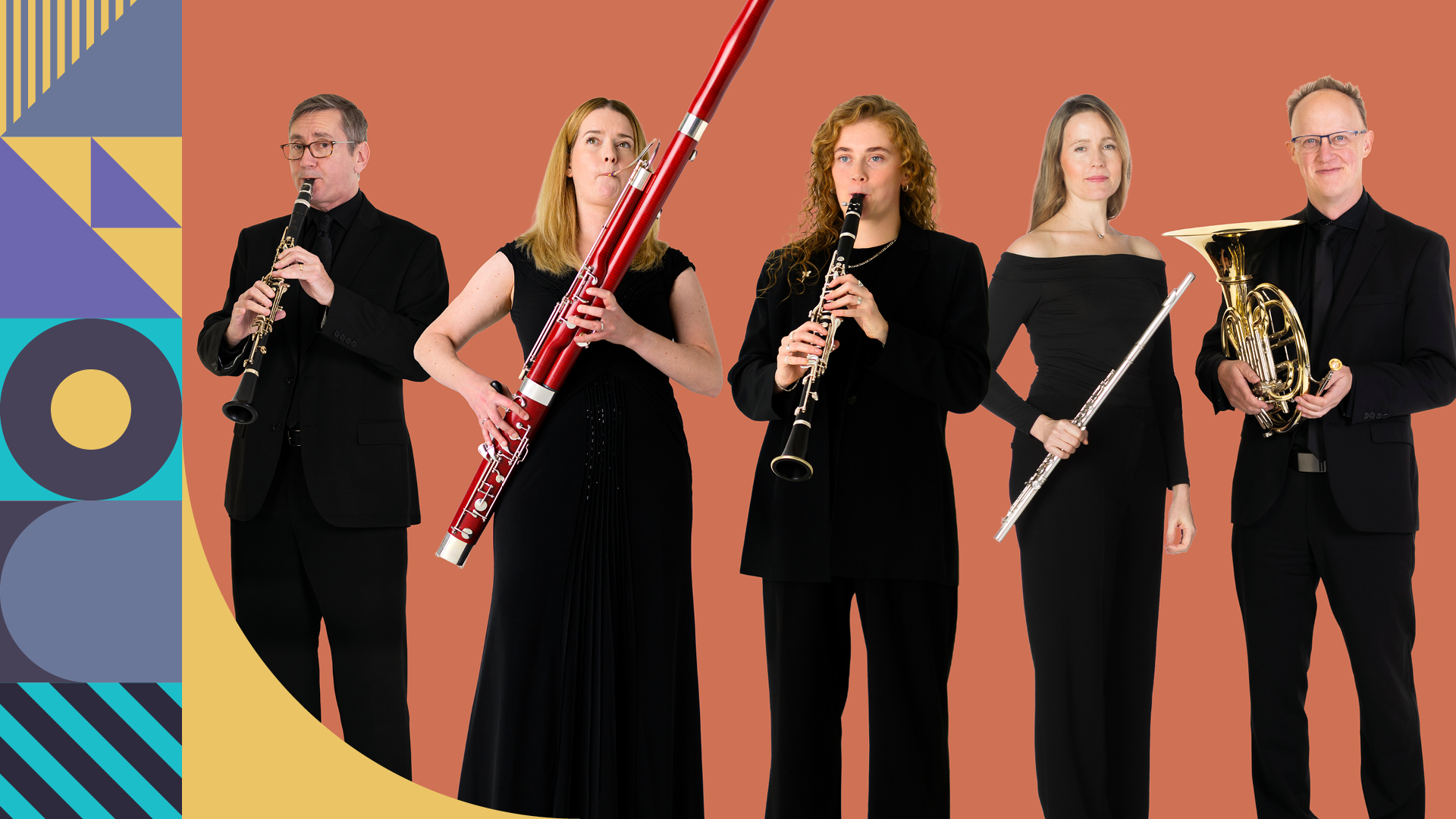 BSO Wind Ensemble: in black with a geometric pattern on the left side of this Bournemouth Symphony Orchestra concert banner.